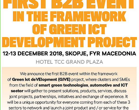 Prvi B2B događaj u okviru Green ICT Development projekta u Skoplju u decembru!